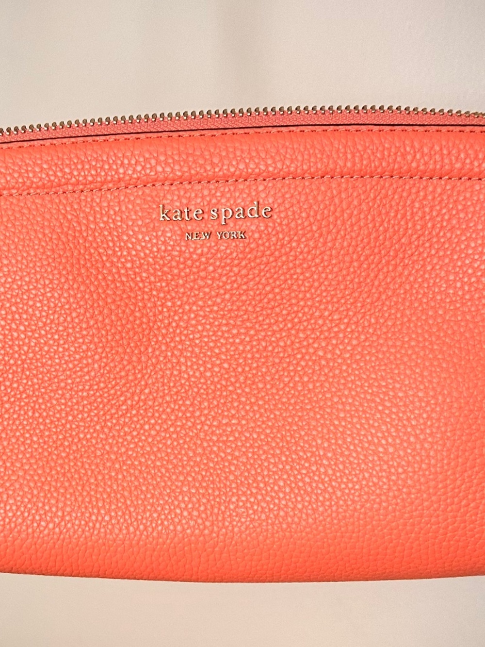 kate spade New York Orange Pebbled Leather Crossbody Wallet